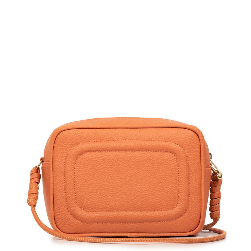 orange leather purse