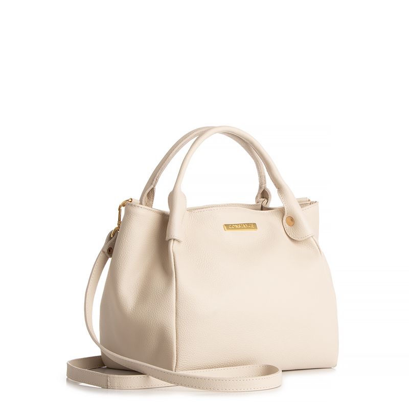 Bolsa Couro Tote Off White Constance Calçados