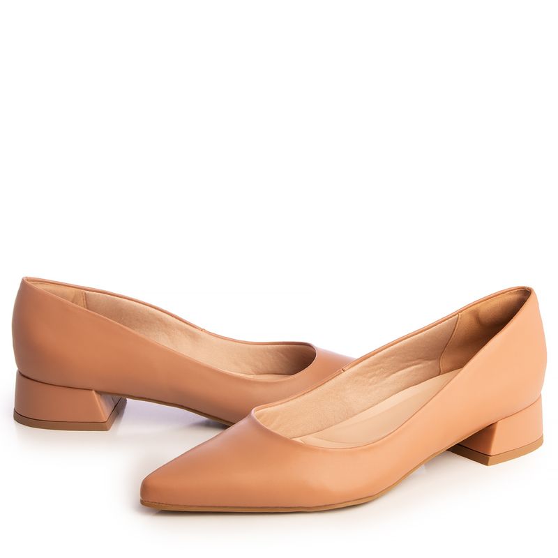 Scarpin nude salto sales bloco