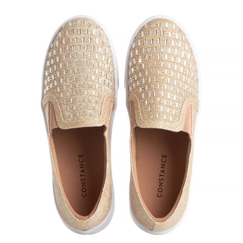 Tênis Slip On Dourado Detalhe Vazado Elen - Evidence Acessórios