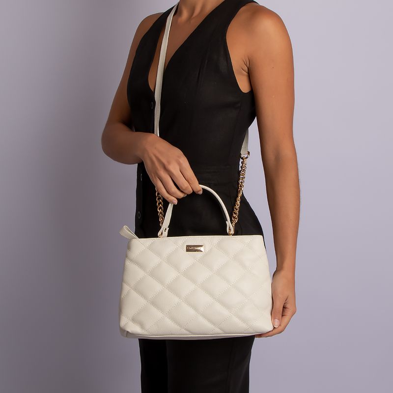 off-white バック Bolsa Couro Tiracolo Off White - Constance Calçados