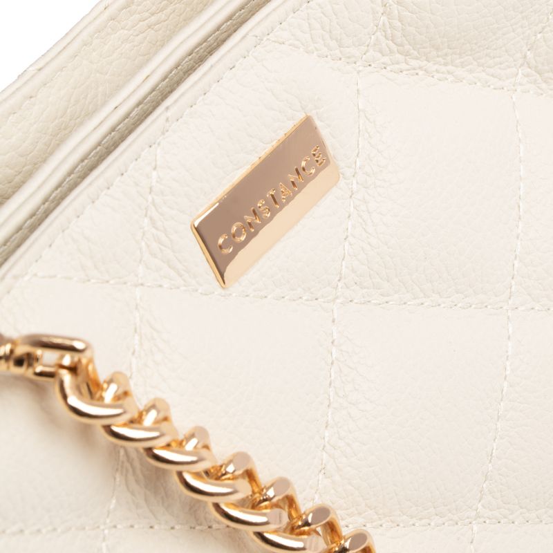Bolsa Couro Tiracolo Off White - Constance Calçados