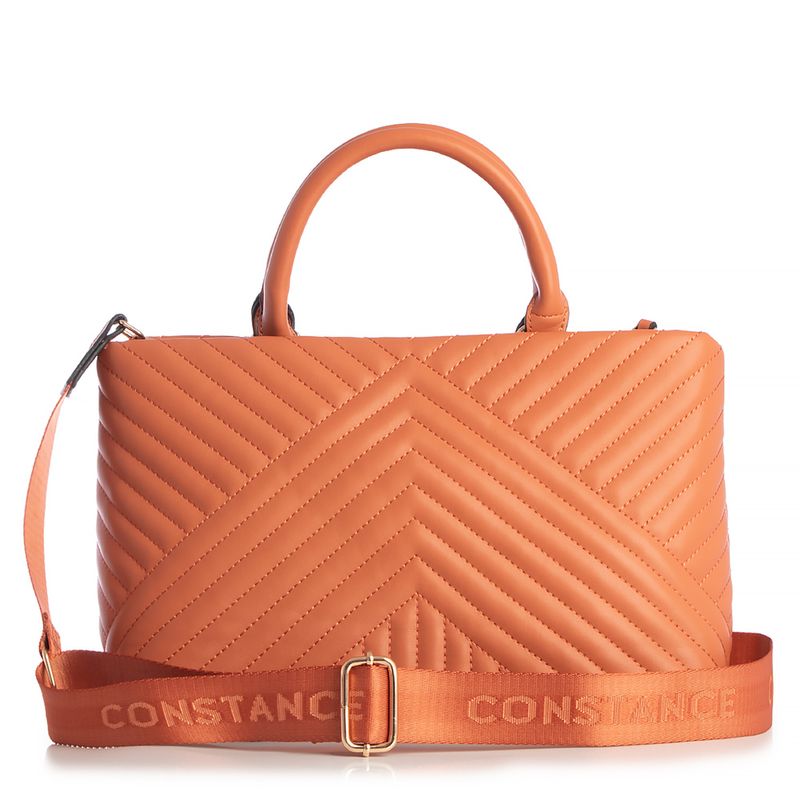 Bolsa Satchel Ocre Grande Matelassê - Constance Calçados