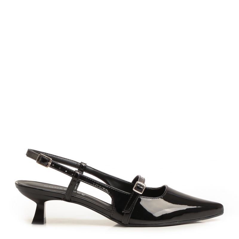 Slingback Sapato Constance Scarpin Slingback Verniz Preto