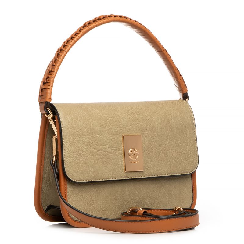 Bolsa Verde Média Tiracolo Alça Macramê - Constance Calçados