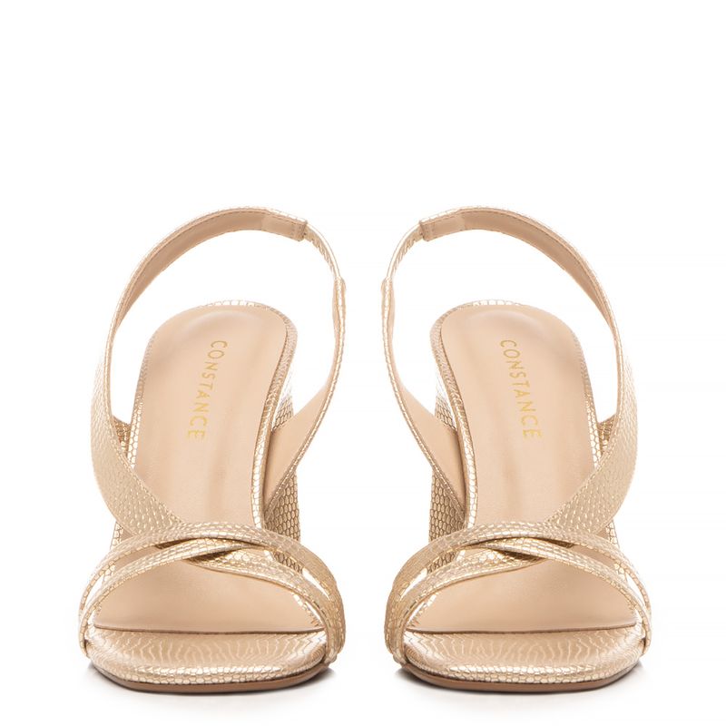Constance Sapatos Sandalia Dourada Constance Sandália Salto Alto
