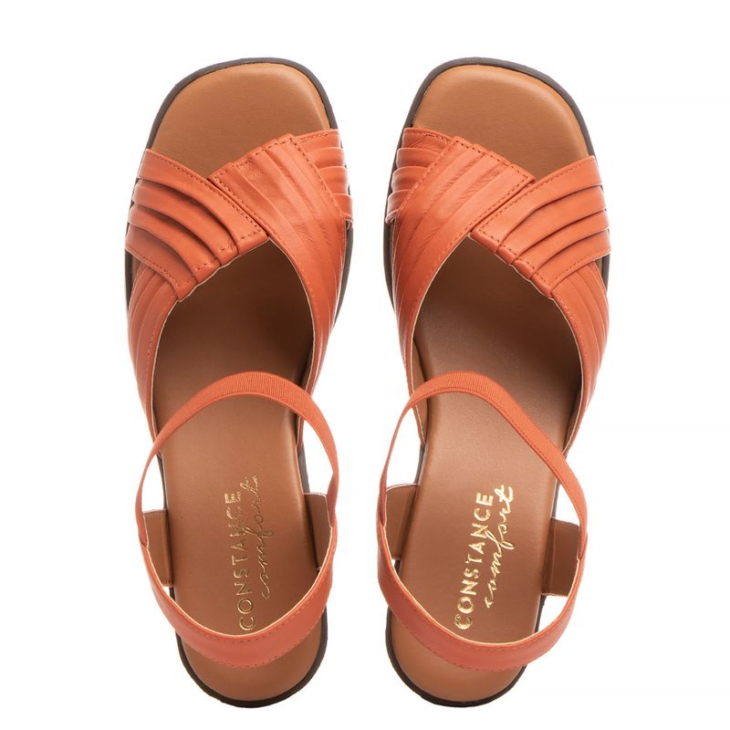 Sandália de Couro Comfort Ocre Constance Calçados