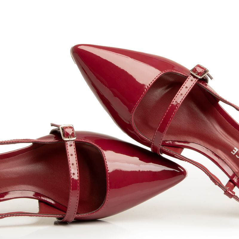 Scarpin Aberto Verniz Bordô Constance Calçados