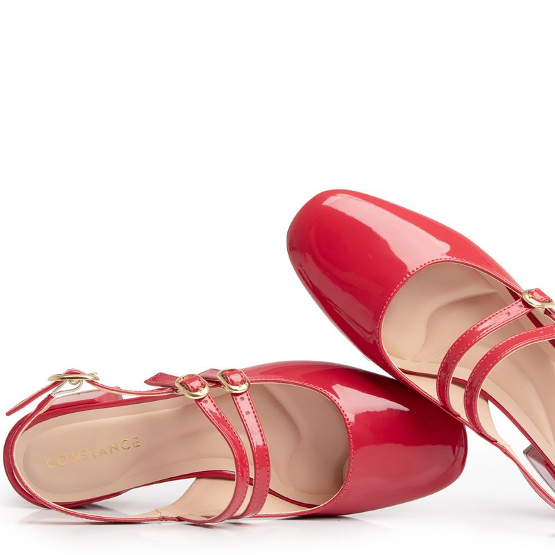 Slingback Sapato Constance Scarpin Slingback Verniz Preto