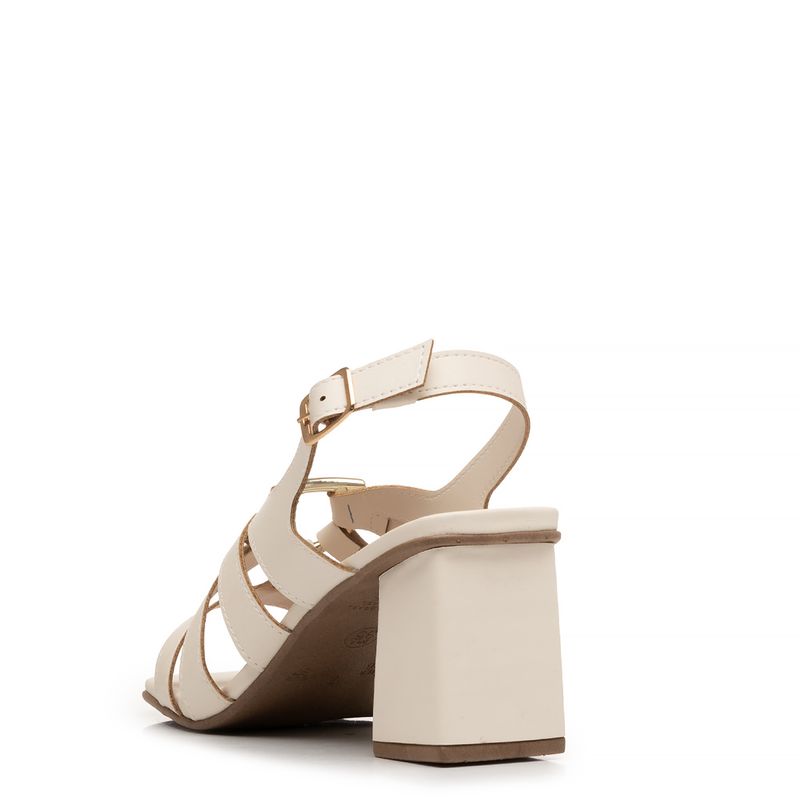 Sandália Off White Tiras Transpassadas - Constance Calçados