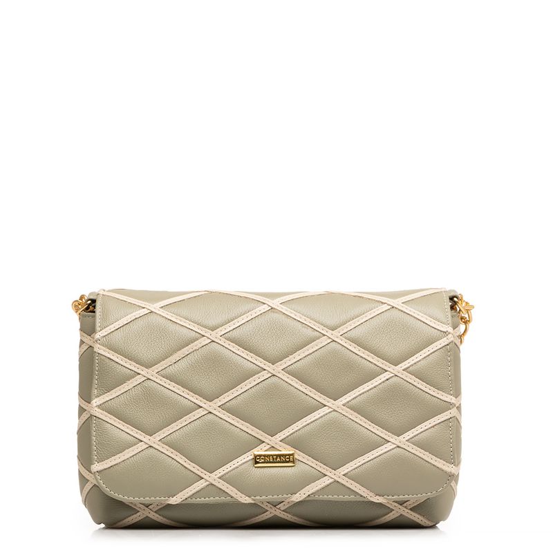 Bolsa Couro Verde Matelassê Tiracolo - Constance Calçados