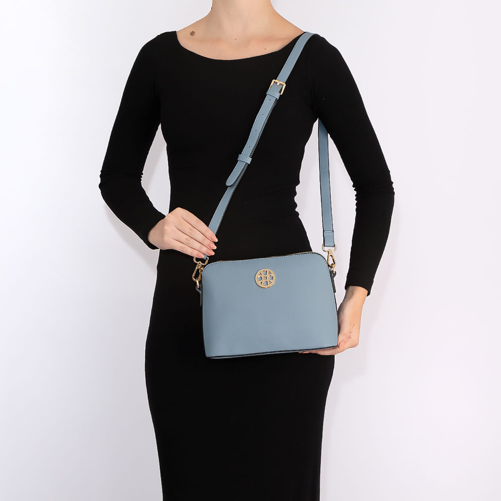 Encontraproduto.com.br - Bolsa Azul Preta Matelassê Esferas
