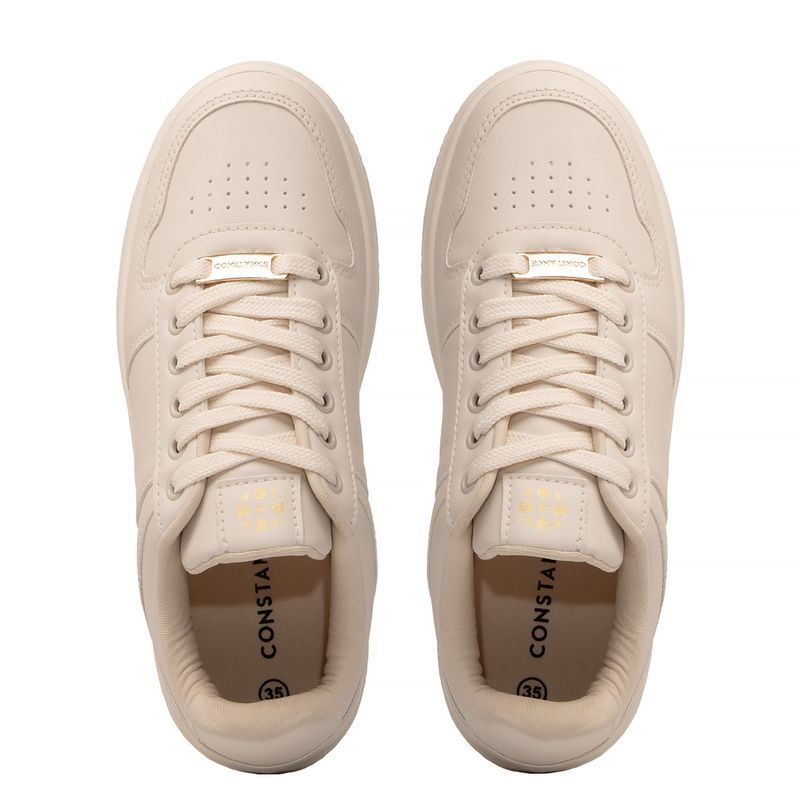 Tênis Off White Recortes Monocromáticos - Constance Calçados