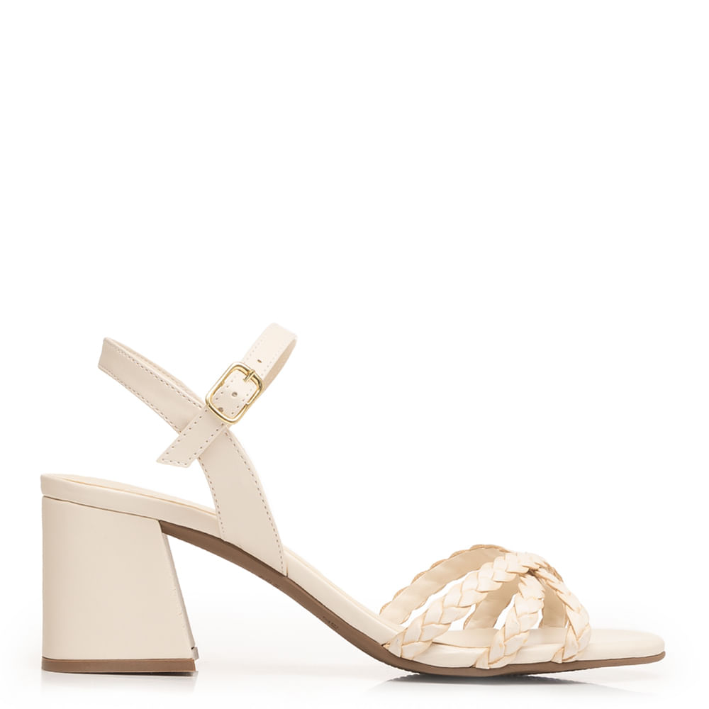 Salto Grosso Sandalia Dourada Constance Sapatos Sapatilhas