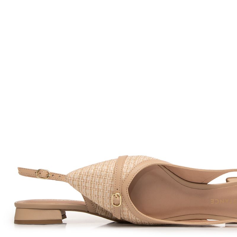 Sapatilha Nude Slingback Trama Constance Calçados
