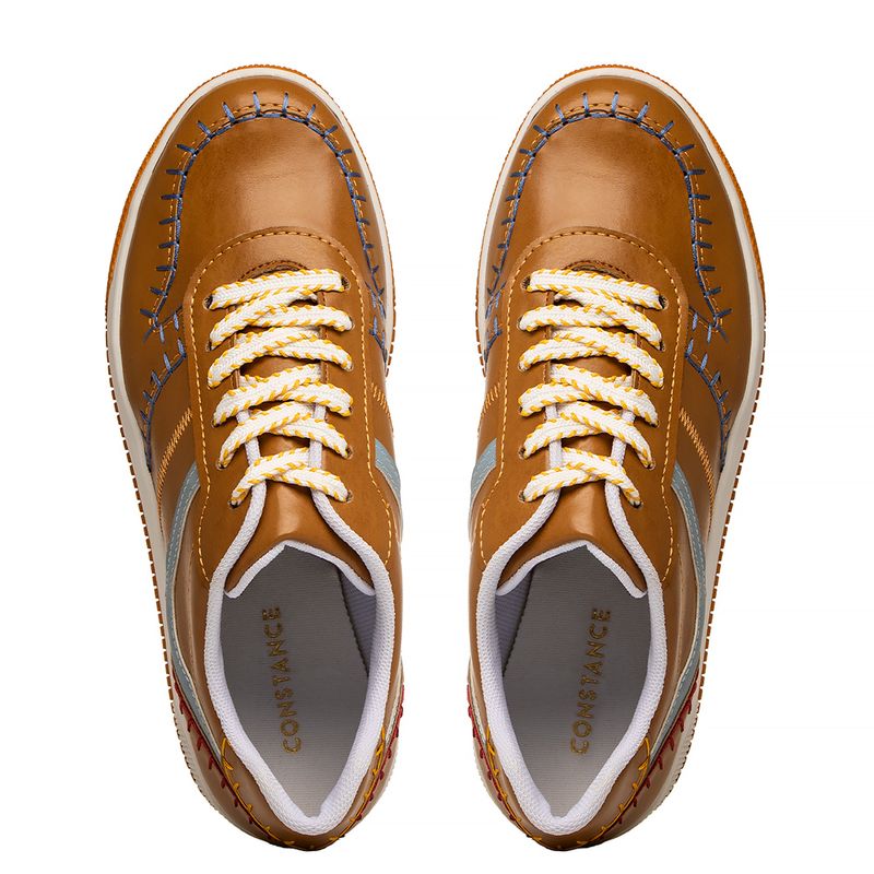Tênis Caramelo Costuras Multicolor - Constance Calçados