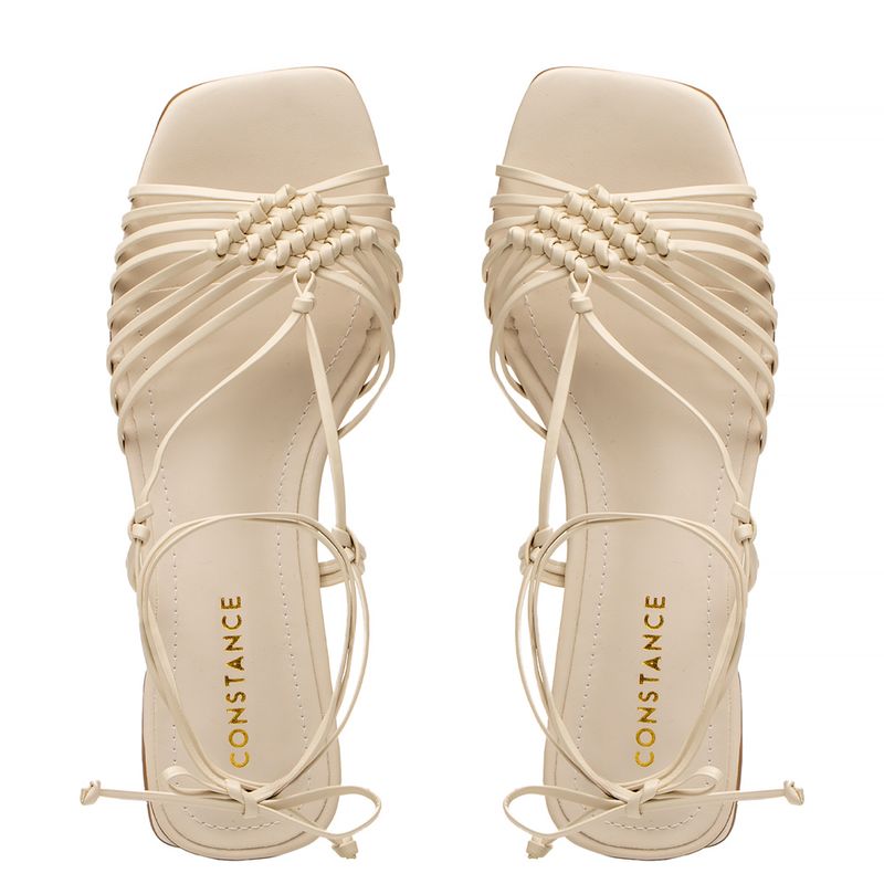 Sandália Off White Macramê Amarração - Constance Calçados