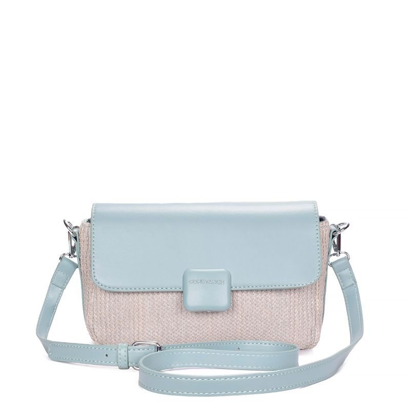 Bolsa Tiracolo Palha Azul - Constance Calçados