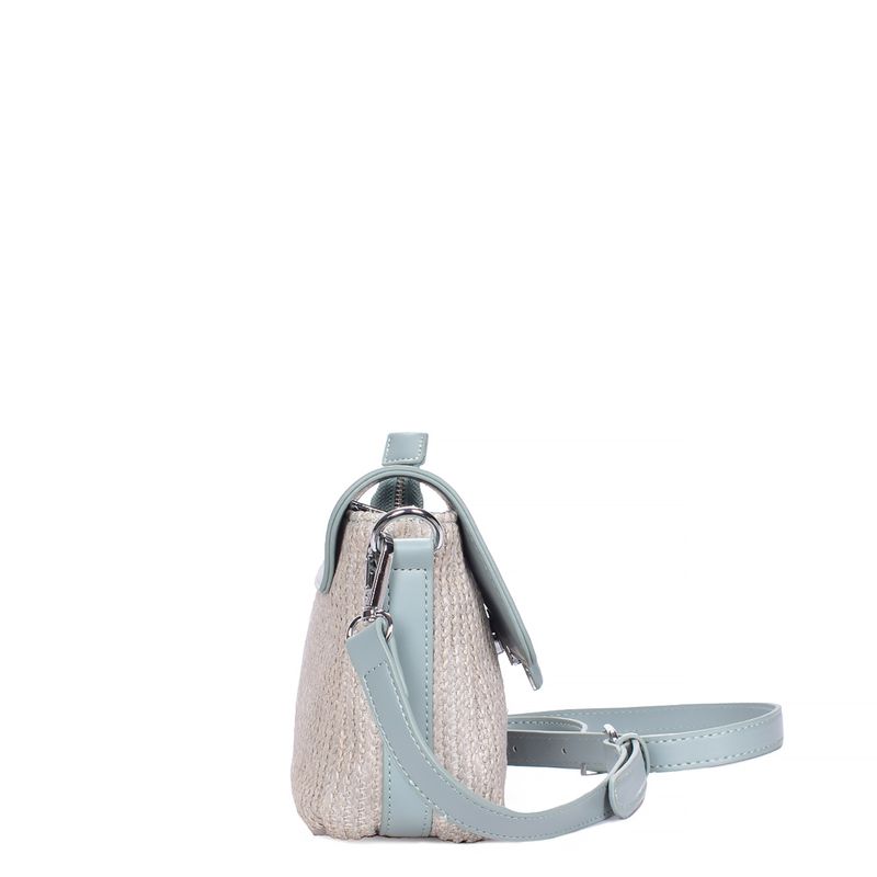 Bolsa Tiracolo Palha Azul - Constance Calçados