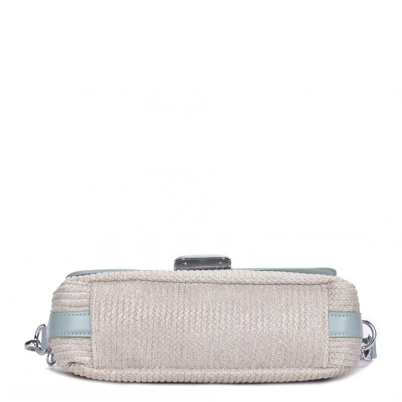 Bolsa Tiracolo Palha Azul - Constance Calçados