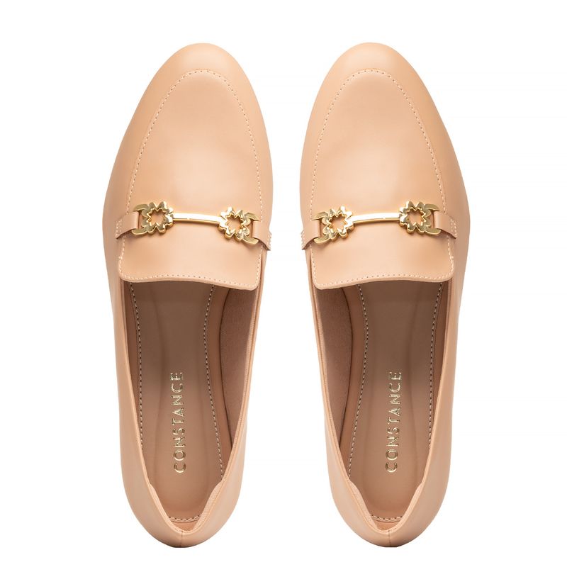 Mocassim Nude Bridão Trevo - Constance Calçados