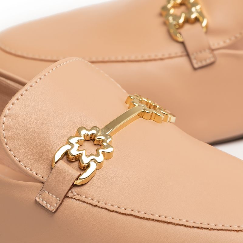 Mocassim Nude Bridão Trevo - Constance Calçados