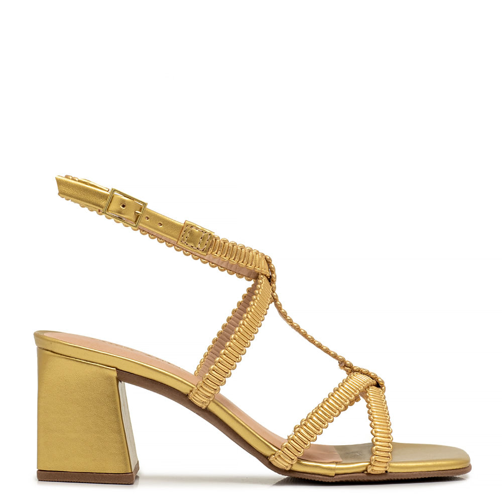 Sandália Trama Dourada Constance Calçados