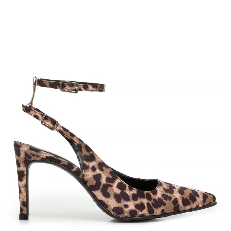 Scarpin Slingback Fivela Dupla Onça - Constance Calçados