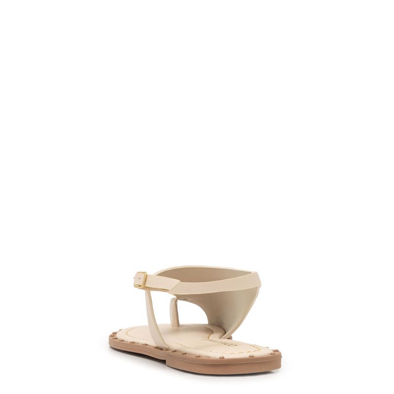 Rasteira Off White Enfeite - Constance Calçados