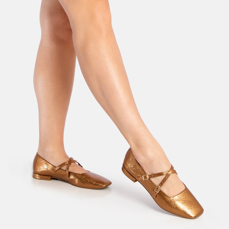 Sapatilha Verniz Bronze - Constance Calçados