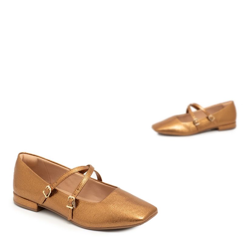 Sapatilha Verniz Bronze - Constance Calçados