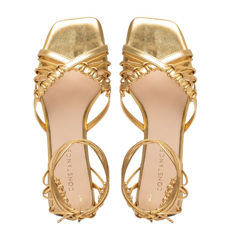 Amarração Sandalia Dourada Constance Sandálias: Confira As