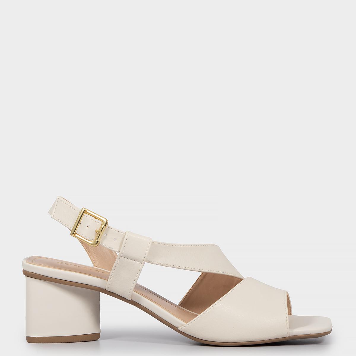 Sandália Salto Constance Sandalias Promocao Sandália Off White