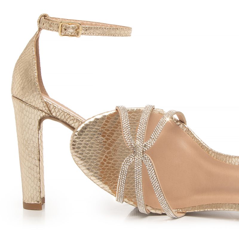 Constance Calçados Sandalia Dourada Constance Sandália