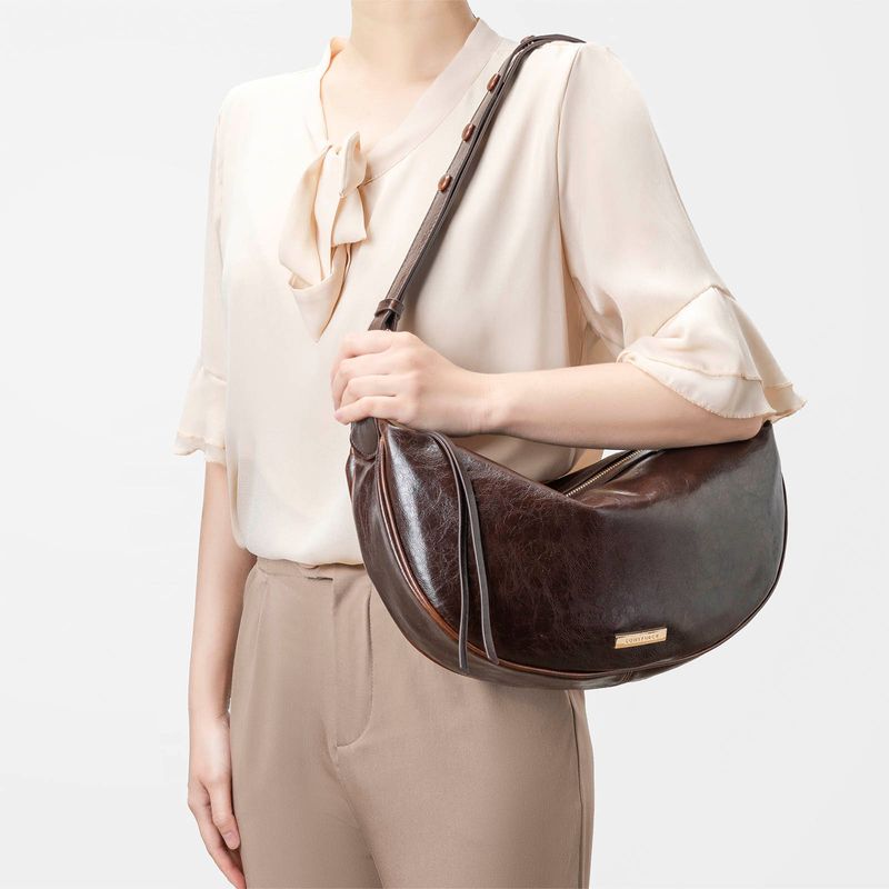 Bolsa Hobo Café Alça Regulavel Grande - Constance Calçados