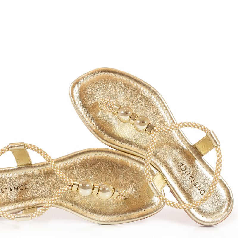 Rasteira Constance Sandalia Dourada Constance Rasteirinha Dourada