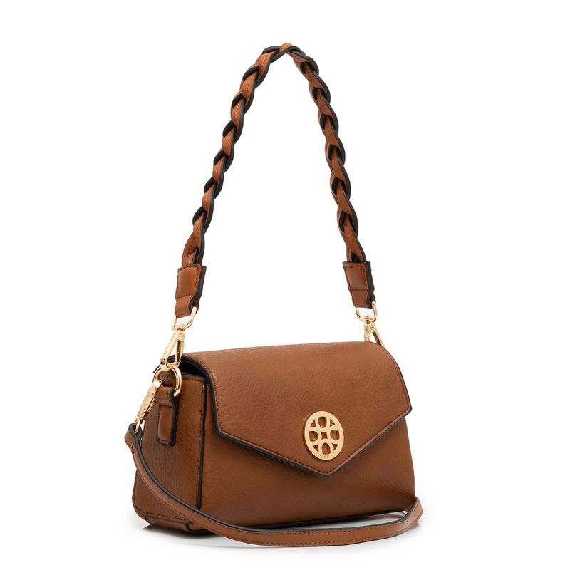 Bolsa Tiracolo Alça Trançada Caramelo - Constance Calçados