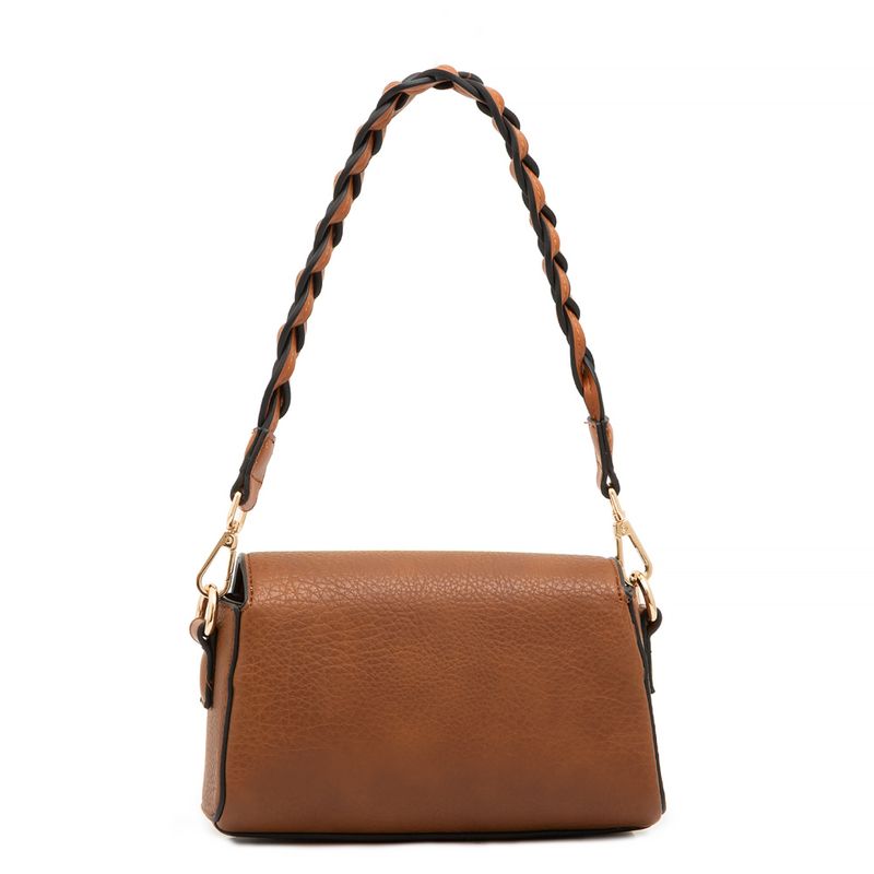 Bolsa Tiracolo Alça Trançada Caramelo - Constance Calçados