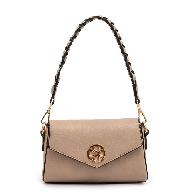 Bolsa Tiracolo Alça Trançada Cinza - Constance Calçados