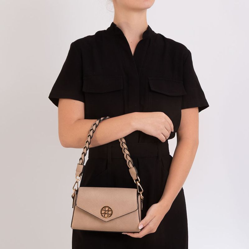 Bolsa Tiracolo Alça Trançada Cinza - Constance Calçados