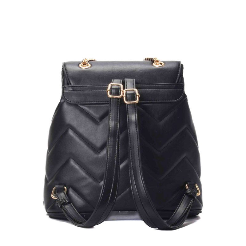 Mochila Padrão Zig Zag Preta - Constance Calçados