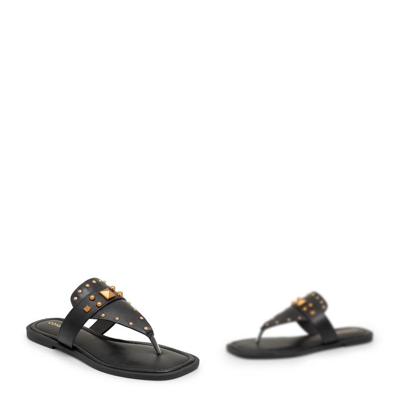 Rasteira Spikes Preta - Constance Calçados