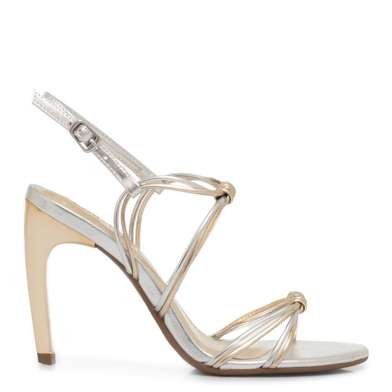 Sandalia Prata Sandalia Festa Dourada Sandália Prata E Dourado - Main Image