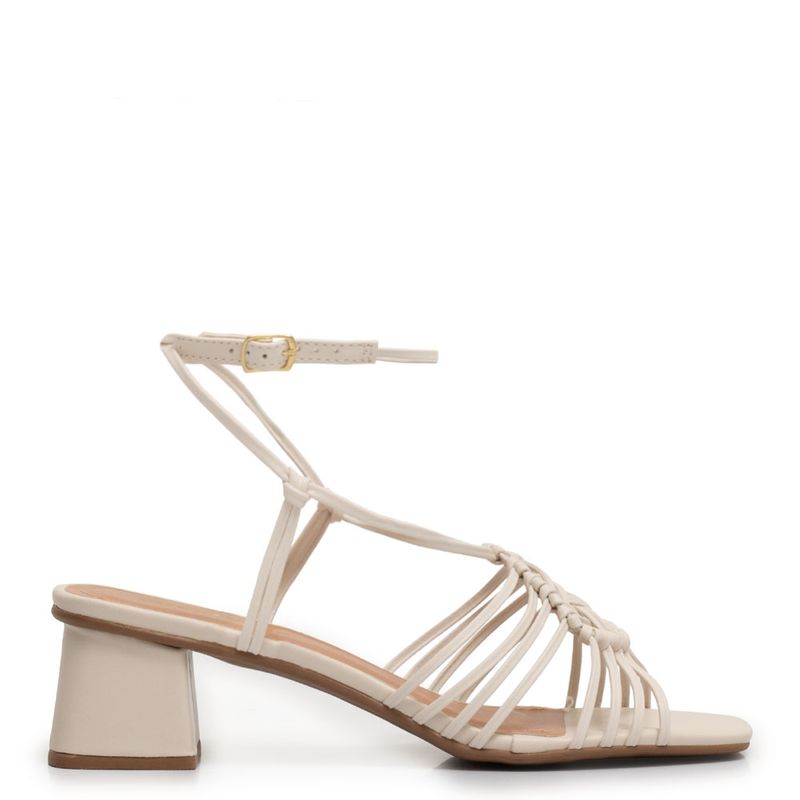 Sandália Macramê Off White - Constance Calçados