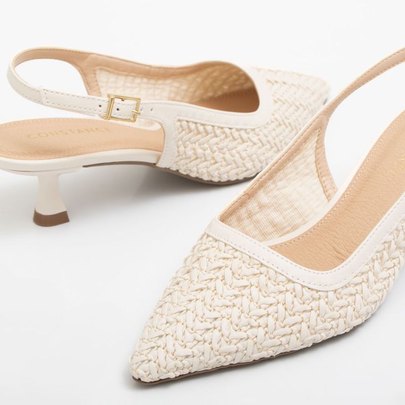 ザナック×ザナック Sandália Branca Couro Salto Bloco Maxi Laço | Arezzo