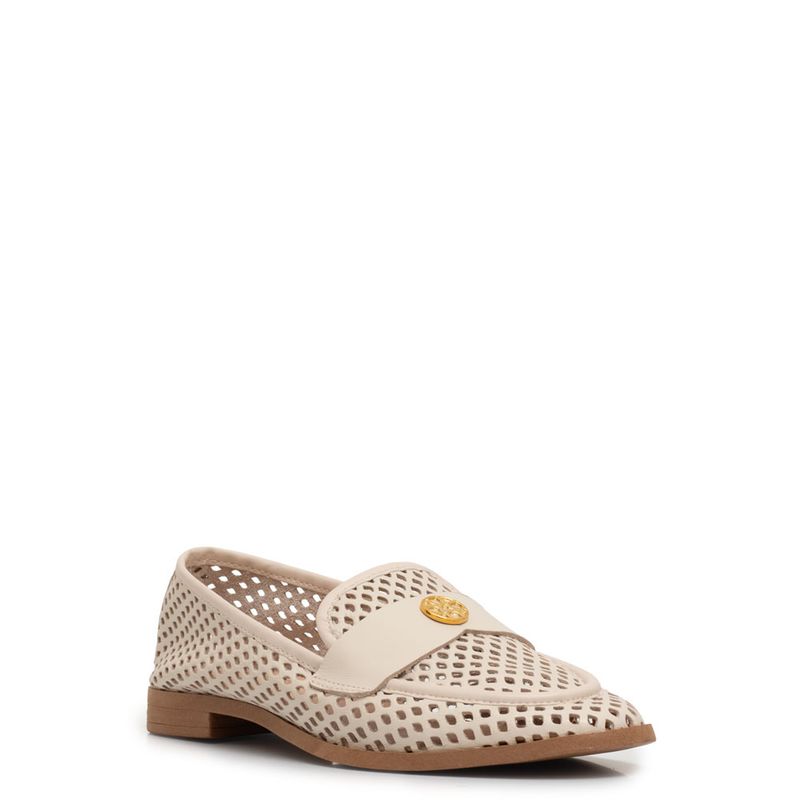 Mocassim Off White Laser Medalha - Constance Calçados
