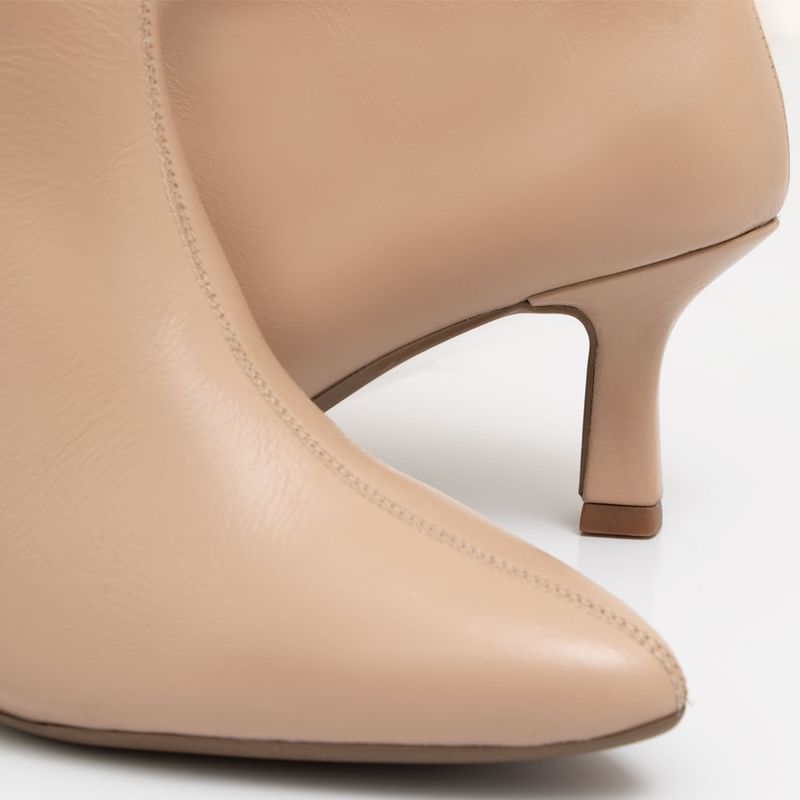 Ankle Boot Bege Couro Constance Calçados