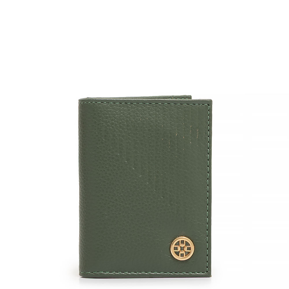 Porta Cartão Couro Verde - Constance Calçados