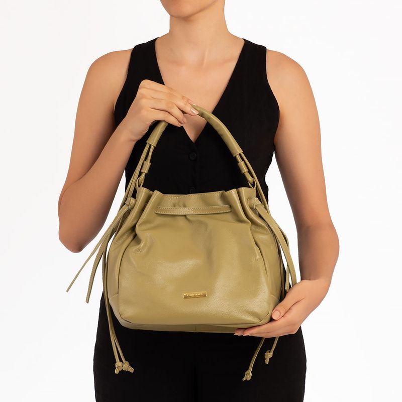 Bolsa Bucket Couro Verde - Constance Calçados