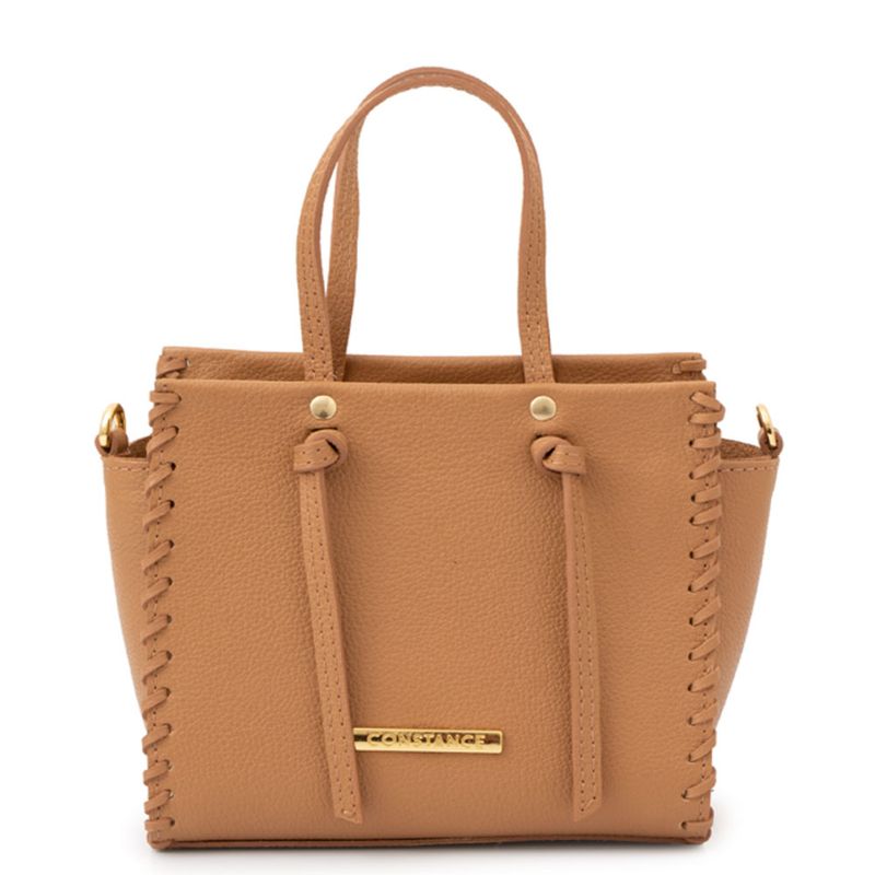 Bolsa Tiracolo Couro Pesponto Caramelo - Constance Calçados